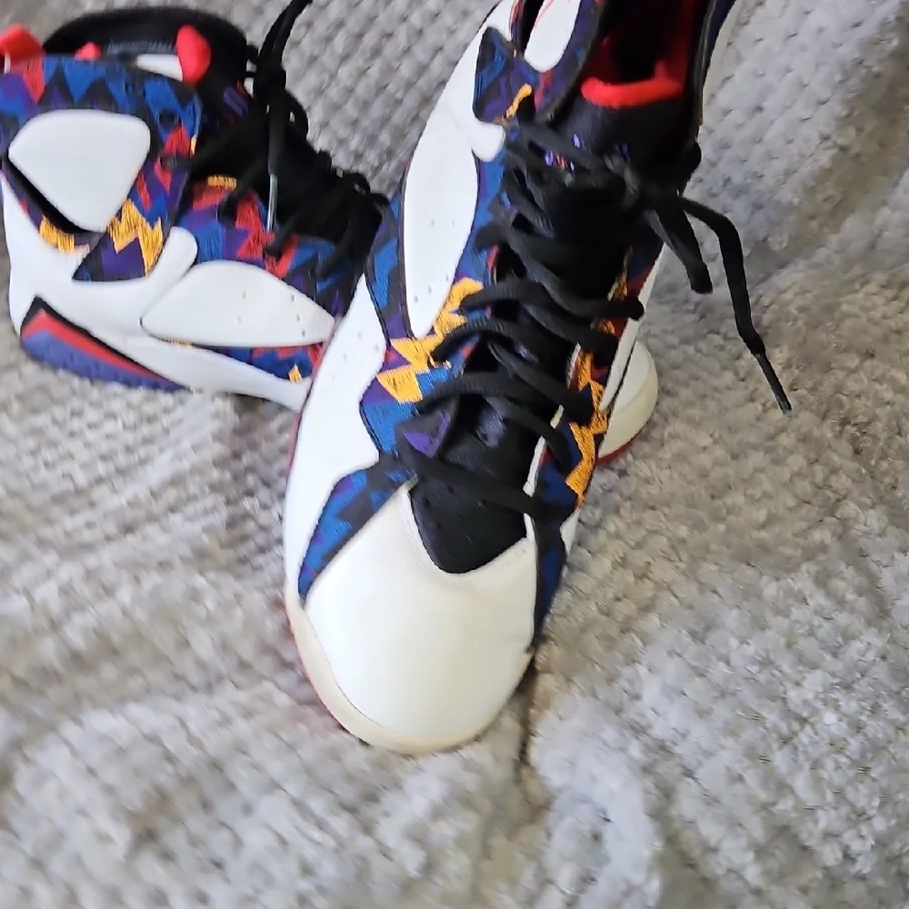 Jordan Red and Black High-Top Sneakers - Picture 7 of 8